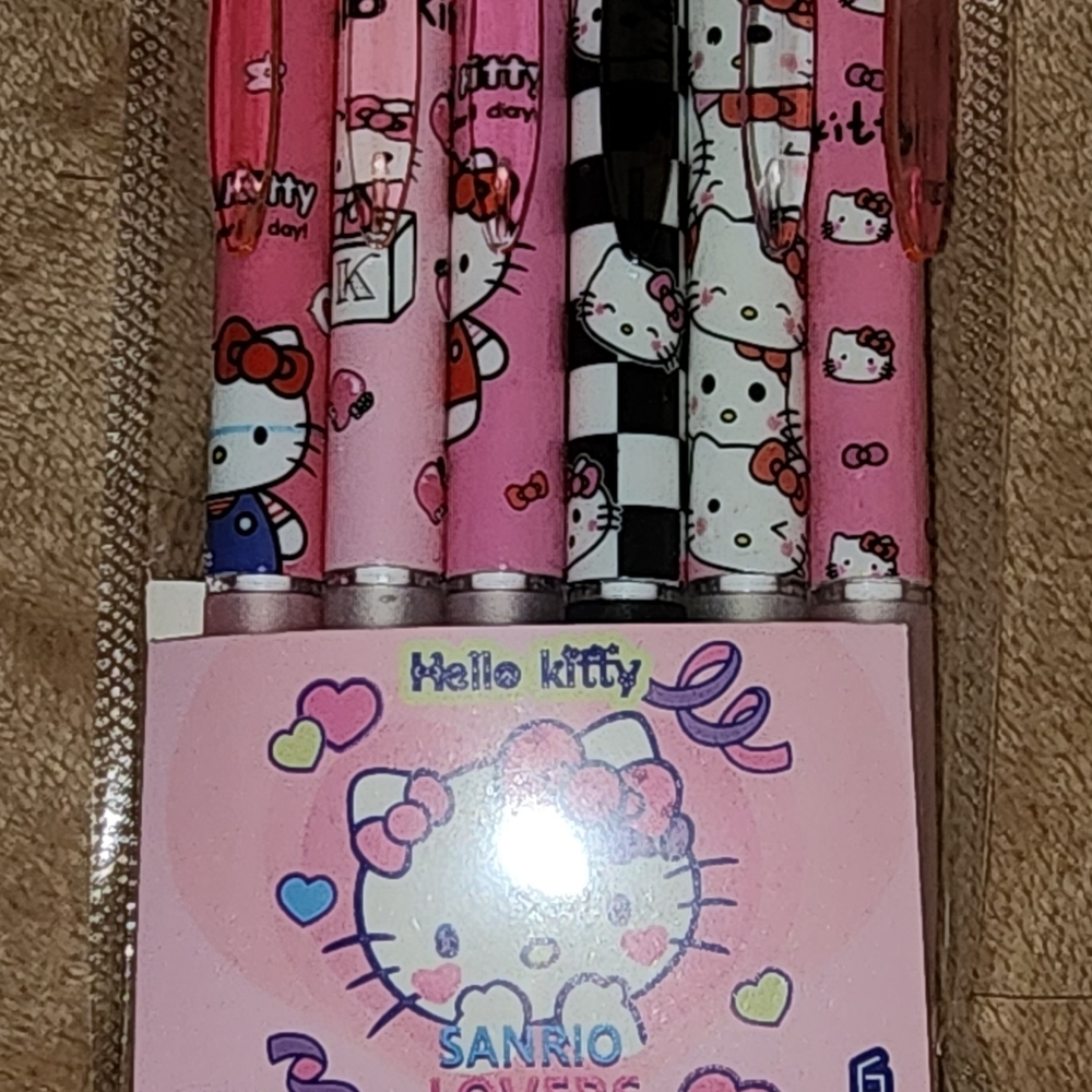 NEW Hello Kitty Gel Pen Set of 6 Sanrio